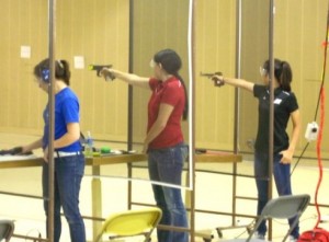 Taylor Gallegos shooting Sport Pistol at the 2011 NJOSC