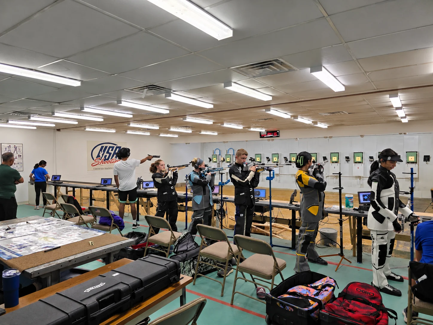 Air Rifle and Air Pistol athletes training during a Team Shooting Stars academy practice